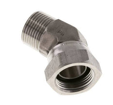 45° L-Koppeling G1" Binnendraad X Buitendraad Hoge Druk RVS 60° Conus 150bar Hydrauliek