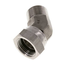 45° L-Koppeling G1" Binnendraad X Buitendraad Hoge Druk RVS 60° Conus 150bar Hydrauliek
