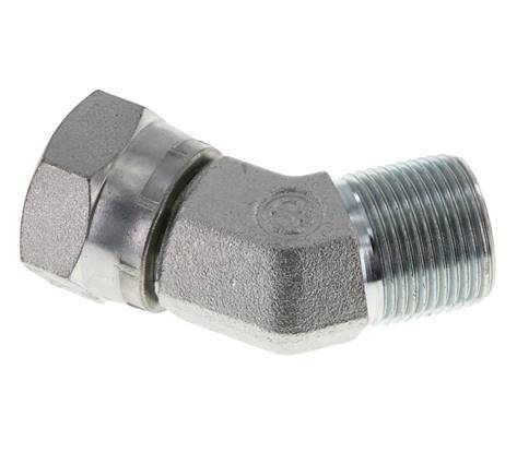 45° L-Koppeling G3/4 '' Binnendraad X Buitendraad Hoge Druk Staal 60° Conus 175bar Hydrauliek