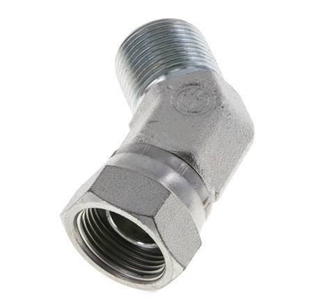 45° L-Koppeling G3/4 '' Binnendraad X Buitendraad Hoge Druk Staal 60° Conus 175bar Hydrauliek