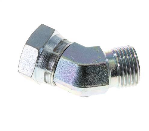 45° L-Koppeling G1/2 '' Binnendraad X Buitendraad Hoge Druk Staal 60° Conus 300bar Hydrauliek