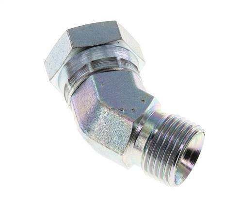 45° L-Koppeling G1/2 '' Binnendraad X Buitendraad Hoge Druk Staal 60° Conus 300bar Hydrauliek