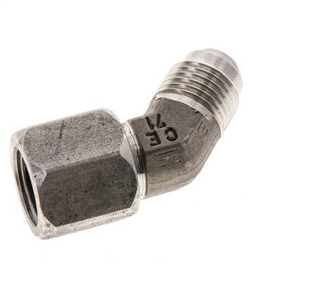 45° JIC L-Koppeling UNF 9/16''-18 Buitendraad X Binnendraad RVS 275bar