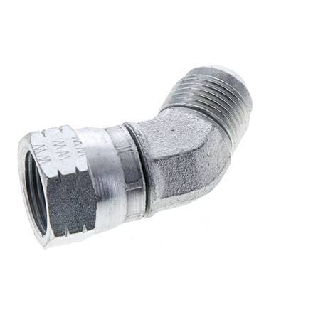 45° JIC L-Koppeling UNF 7/8''-14 Buitendraad X Binnendraad Staal 210bar