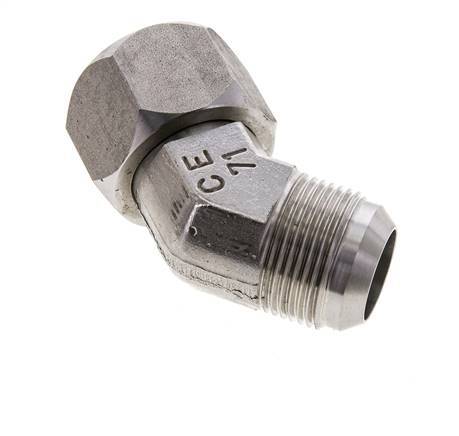 45° JIC L-Koppeling UN 1-5/16''-12 Buitendraad X Binnendraad RVS 170bar