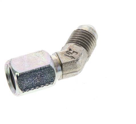 45deg JIC Angled Fitting UNF 7/16''-20 Male x Female Steel 310bar (4355.5psi)