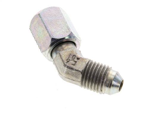 45° JIC L-Koppeling UNF 7/16''-20 Buitendraad X Binnendraad Staal 310bar