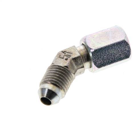 45° JIC L-Koppeling UNF 7/16''-20 Buitendraad X Binnendraad Staal 310bar