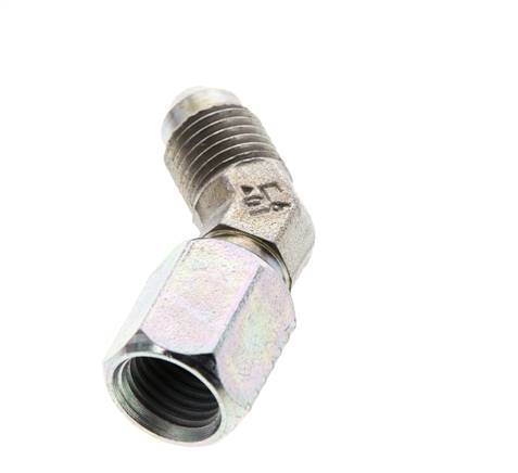 45° JIC L-Koppeling UNF 7/16''-20 Buitendraad X Binnendraad Staal 310bar