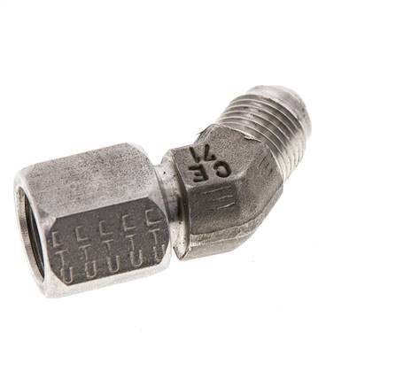 45° JIC Gebogen UNF Koppeling 1/2''-20 Buitendraad X Binnendraad RVS 275bar