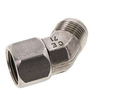 45° JIC L-Koppeling UN 1-1/16''-12 Buitendraad X Binnendraad RVS 210bar