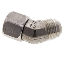 45° JIC L-Koppeling UN 1-1/16''-12 Buitendraad X Binnendraad RVS 210bar