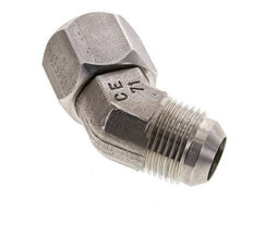 45° JIC L-Koppeling UN 1-1/16''-12 Buitendraad X Binnendraad RVS 210bar