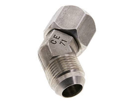 45° JIC L-Koppeling UN 1-1/16''-12 Buitendraad X Binnendraad RVS 210bar