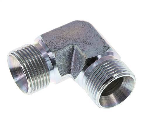 90° L-Koppeling G3/4" Hoge Druk Staal 60° Conus 325bar Hydrauliek