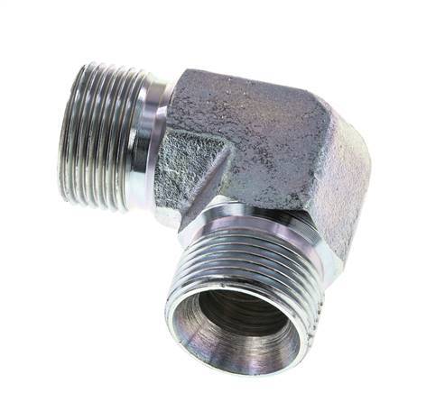 90° L-Koppeling G3/4" Hoge Druk Staal 60° Conus 325bar Hydrauliek