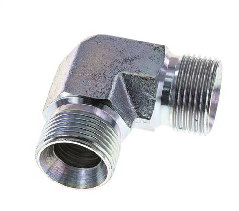 90° L-Koppeling G3/4" Hoge Druk Staal 60° Conus 325bar Hydrauliek