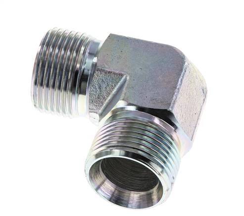 90° L-Koppeling G1'' Hoge Druk Staal 60° Conus 225bar Hydrauliek
