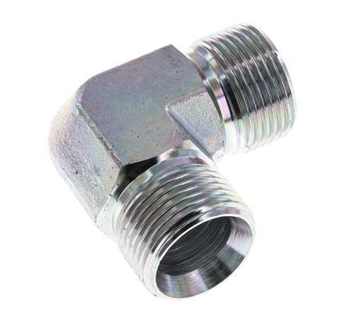 90° L-Koppeling G1'' Hoge Druk Staal 60° Conus 225bar Hydrauliek