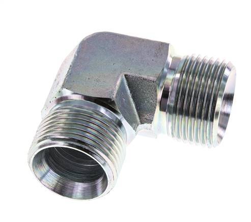 90° L-Koppeling G1'' Hoge Druk Staal 60° Conus 225bar Hydrauliek