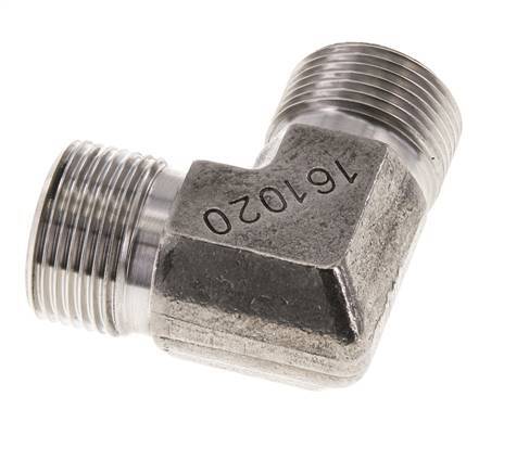 90° L-Koppeling G3/4" Hoge Druk RVS 60° Conus 325bar Hydrauliek
