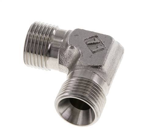 90° L-Koppeling G3/8'' Hoge Druk RVS 60° Conus 325bar Hydrauliek