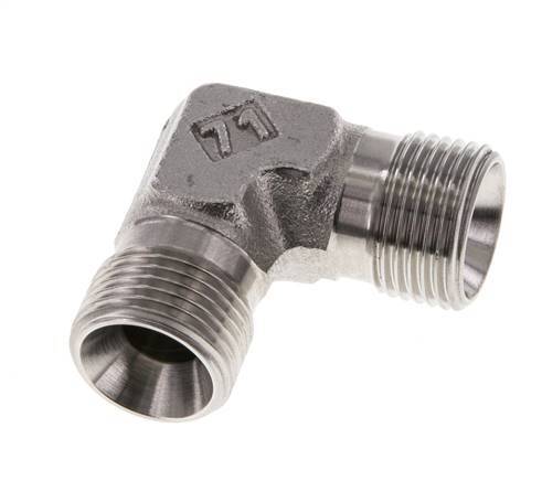 90° L-Koppeling G3/8'' Hoge Druk RVS 60° Conus 325bar Hydrauliek