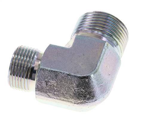90° L-Verloopkoppeling G3/4 '' X G1 '' Hoge Druk Staal 60° Conus 225bar Hydrauliek
