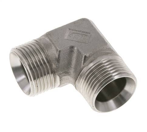 90° L-Koppeling G1'' Hoge Druk RVS 60° Conus 225bar Hydrauliek