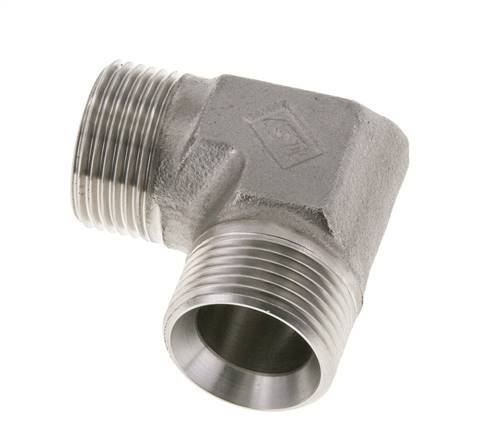 90° L-Koppeling G1'' Hoge Druk RVS 60° Conus 225bar Hydrauliek