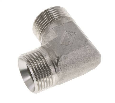 90° L-Koppeling G1'' Hoge Druk RVS 60° Conus 225bar Hydrauliek