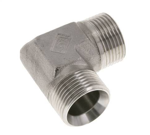 90° L-Koppeling G1'' Hoge Druk RVS 60° Conus 225bar Hydrauliek