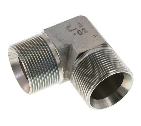 90° L-Koppeling G1 1/2'' Hoge Druk Staal 60° Conus 190bar Hydrauliek
