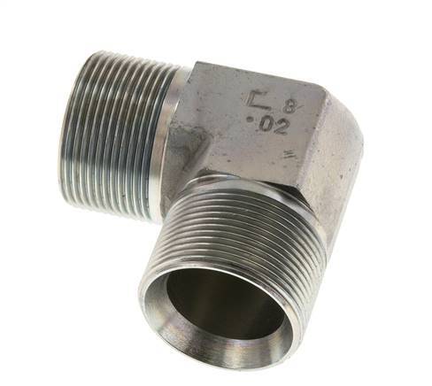 90° L-Koppeling G1 1/2'' Hoge Druk Staal 60° Conus 190bar Hydrauliek