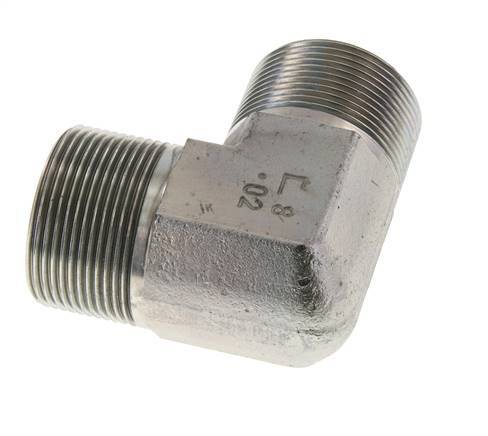 90° L-Koppeling G1 1/2'' Hoge Druk Staal 60° Conus 190bar Hydrauliek