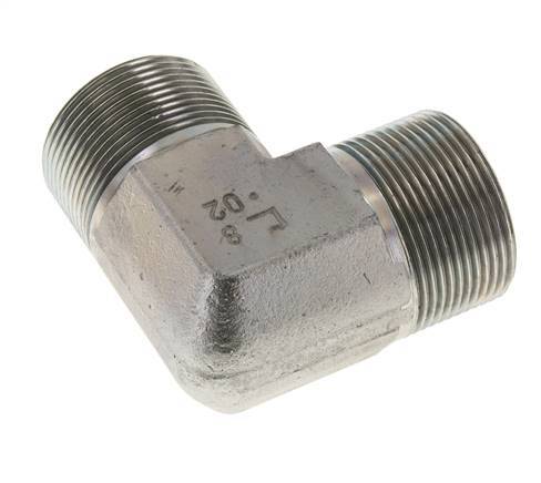 90° L-Koppeling G1 1/2'' Hoge Druk Staal 60° Conus 190bar Hydrauliek