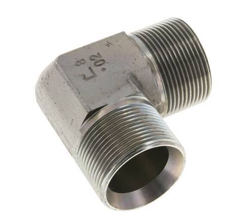 90° L-Koppeling G1 1/2'' Hoge Druk Staal 60° Conus 190bar Hydrauliek