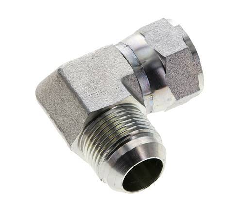 90° JIC L-Koppeling UN 1-3/16''-12 Buitendraad X Binnendraad Staal 170bar