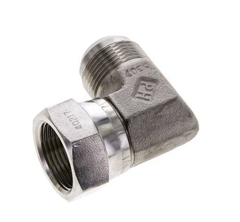 90° JIC L-Koppeling UN 1-5/16''-12 Buitendraad X Binnendraad RVS 170bar