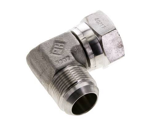 90° JIC L-Koppeling UN 1-5/16''-12 Buitendraad X Binnendraad RVS 170bar