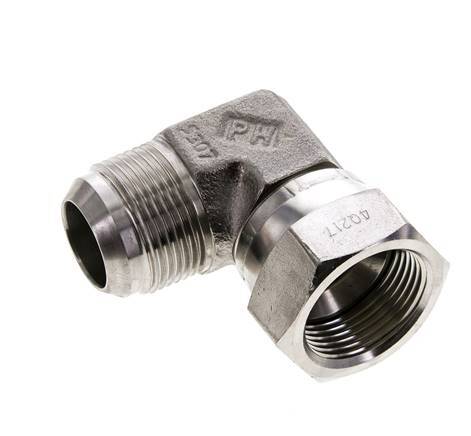 90° JIC L-Koppeling UN 1-5/16''-12 Buitendraad X Binnendraad RVS 170bar