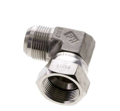 90° JIC L-Koppeling UN 1-5/16''-12 Buitendraad X Binnendraad RVS 170bar