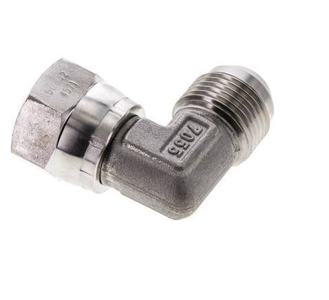 90° JIC L-Koppeling UN 1-1/16''-12 Buitendraad X Binnendraad RVS 210bar