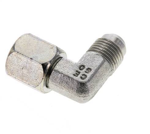 90° JIC L-Koppeling UNF 9/16''-18 Buitendraad X Binnendraad Staal 275bar