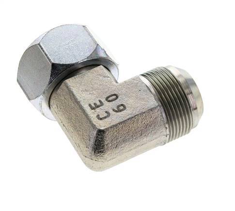 90° JIC L-Koppeling UN 1-5/8''-12 Buitendraad X Binnendraad Staal 140bar