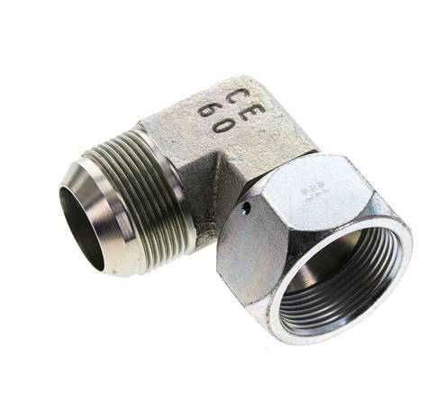 90° JIC L-Koppeling UN 1-5/8''-12 Buitendraad X Binnendraad Staal 140bar