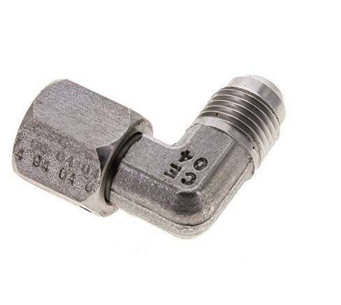 90° JIC L-Koppeling UNF 9/16''-18 Buitendraad X Binnendraad RVS 275bar