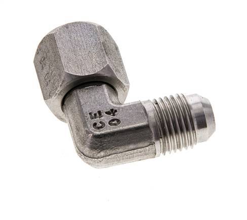 90° JIC L-Koppeling UNF 9/16''-18 Buitendraad X Binnendraad RVS 275bar