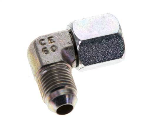90° JIC L-Koppeling UNF 1/2''-20 Buitendraad X Binnendraad Staal 275bar