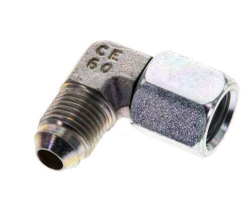 90° JIC L-Koppeling UNF 1/2''-20 Buitendraad X Binnendraad Staal 275bar